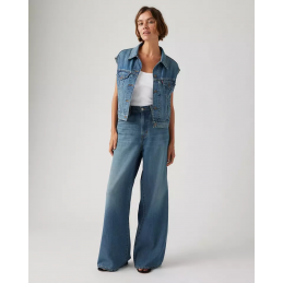 Jeans Wide Lin Femme...